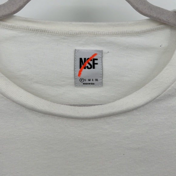 NSF Annelise Shirred Hem Bubble Top in White XS - Picture 9 of 9